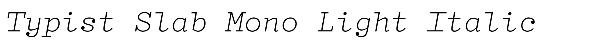 Typist Slab Mono Light Italic image